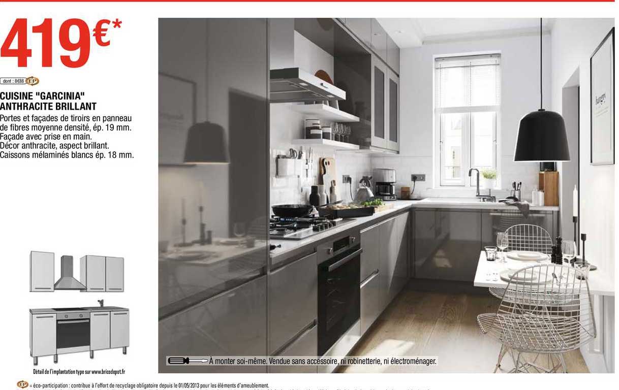 cuisine "garcinia" anthracite brillant