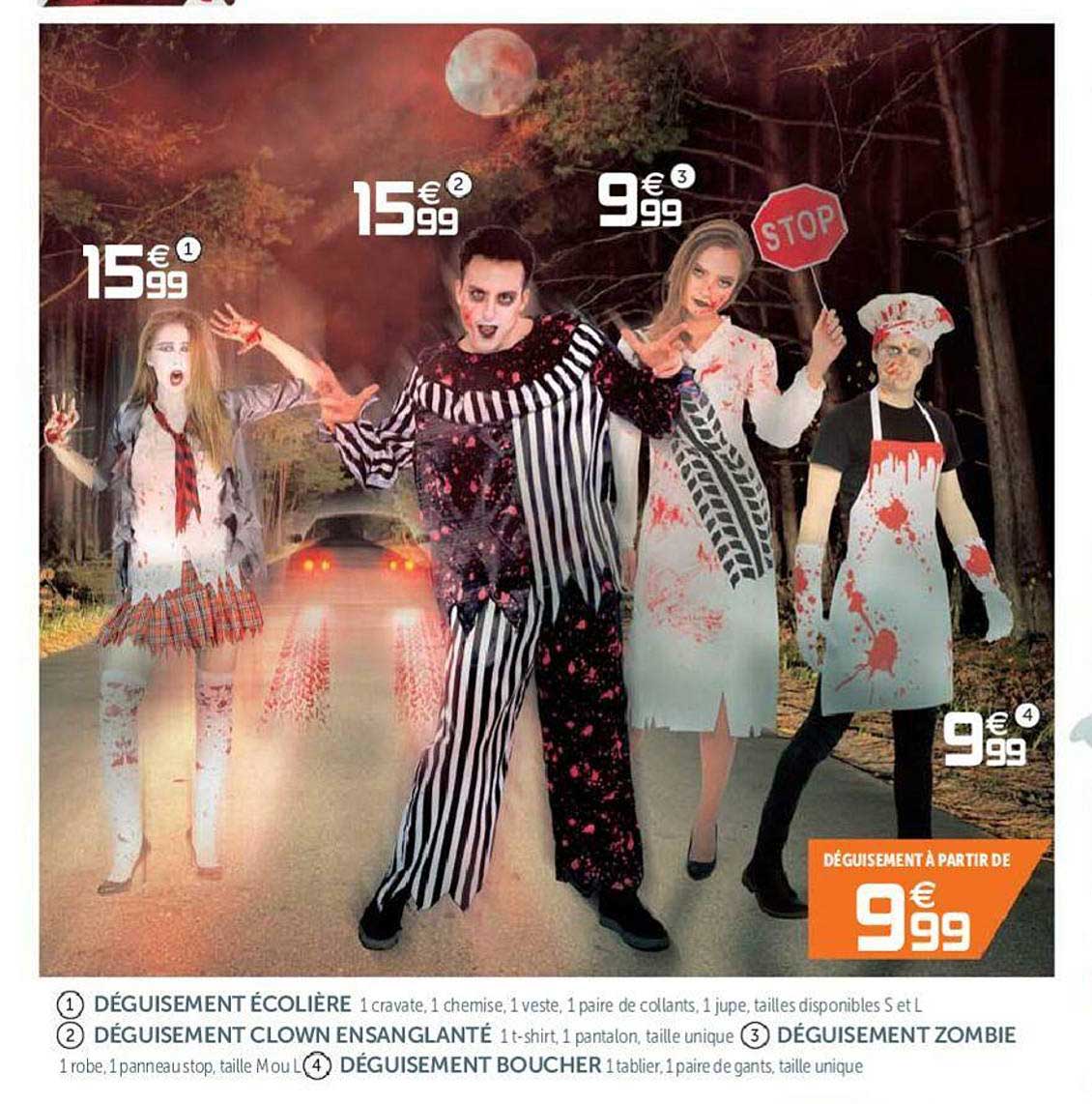 déguisement écolière déguisement clown ensanglanté déguisement zombie déguisement boucher