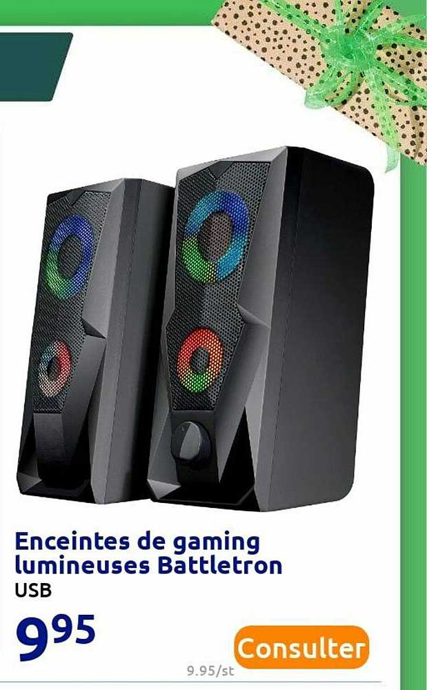 enceintes de gaming lumineuses battletron