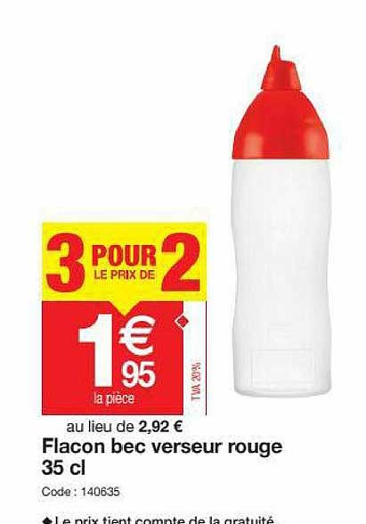 Flacon Bec Verseur Rouge