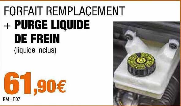 Forfait Remplacement + Purge Liquide De Frrein