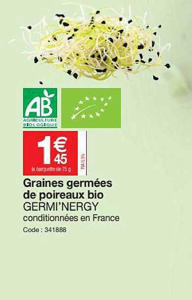 graines germées de poireaux bio germi'nergy