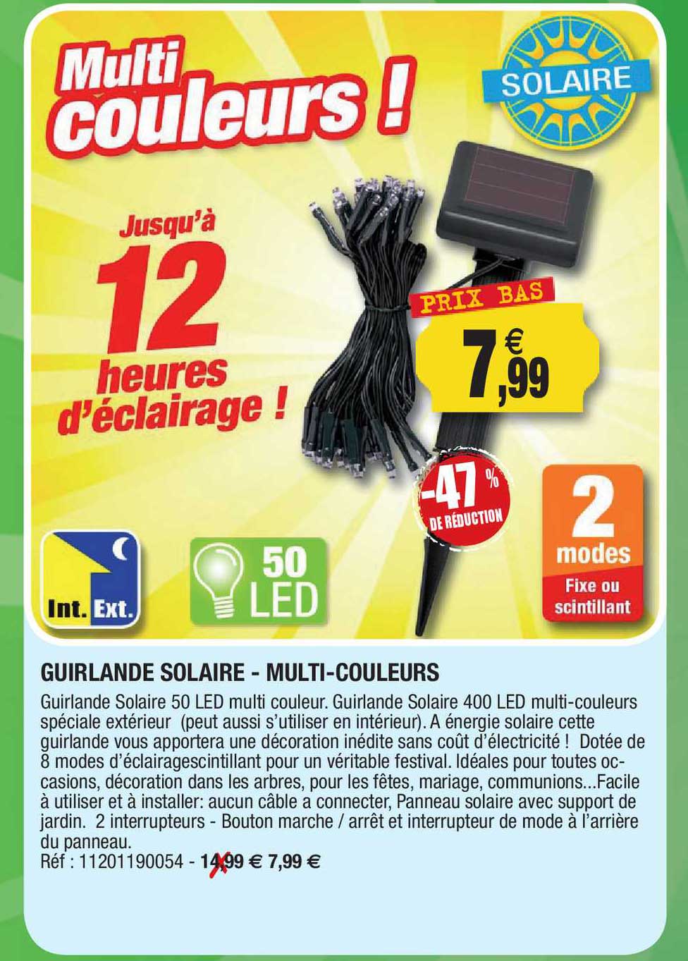 guirlande solaire - multi-couleurs