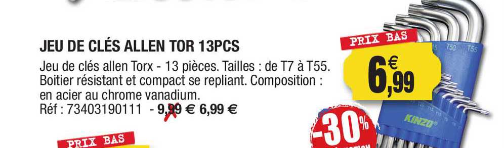 jeu de clés allen tor 13pcs