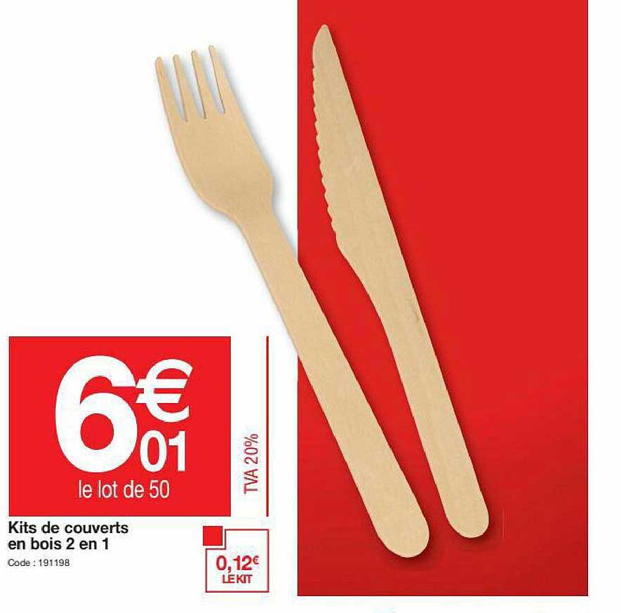 kits de couverts en bois 2en1