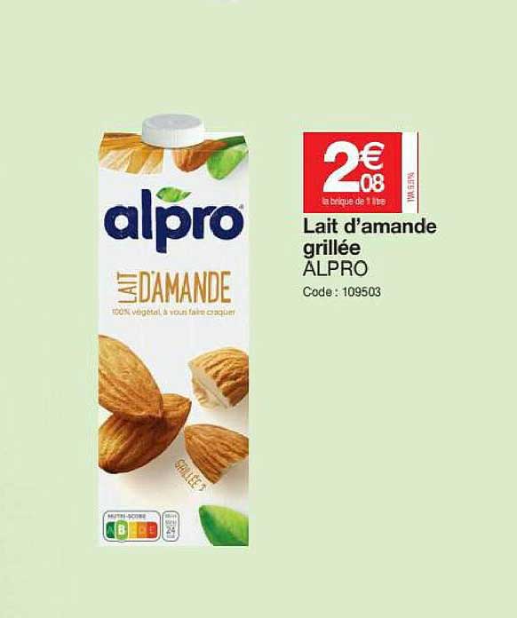 lait d'amande grillée alpro