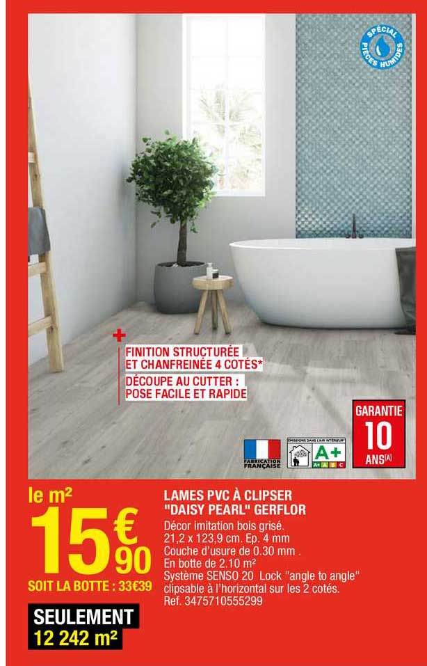 lames pvc à clipser "daisy pearl" gerflor