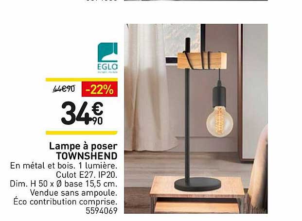 lampe à poser townshend eglo