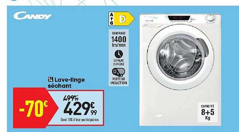lave-linge séchant candy