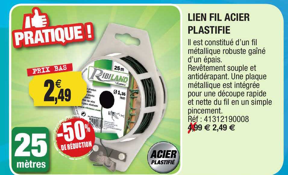 lien fil acier plastifié
