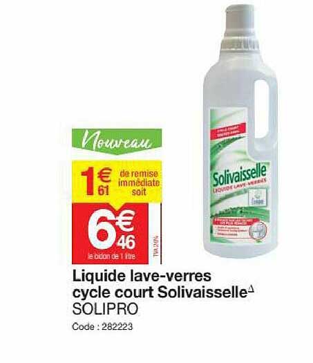 liquide lave-verres cycle court solivaisselle solipro