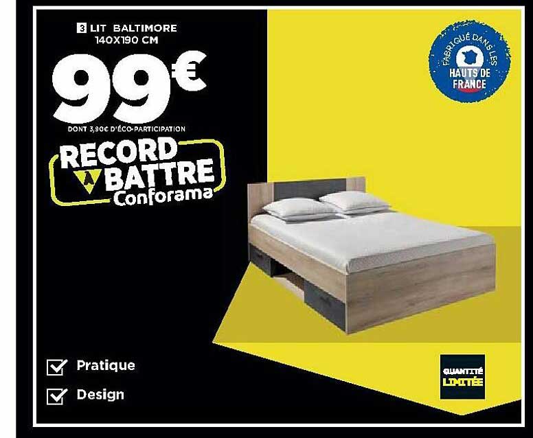 Lit Baltimore 140x190 Cm