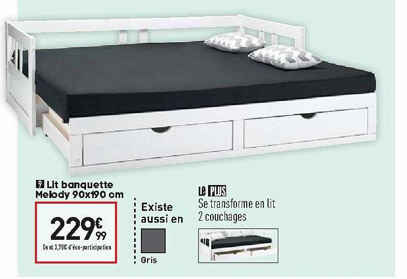 lit banquette melody 90x190 cm