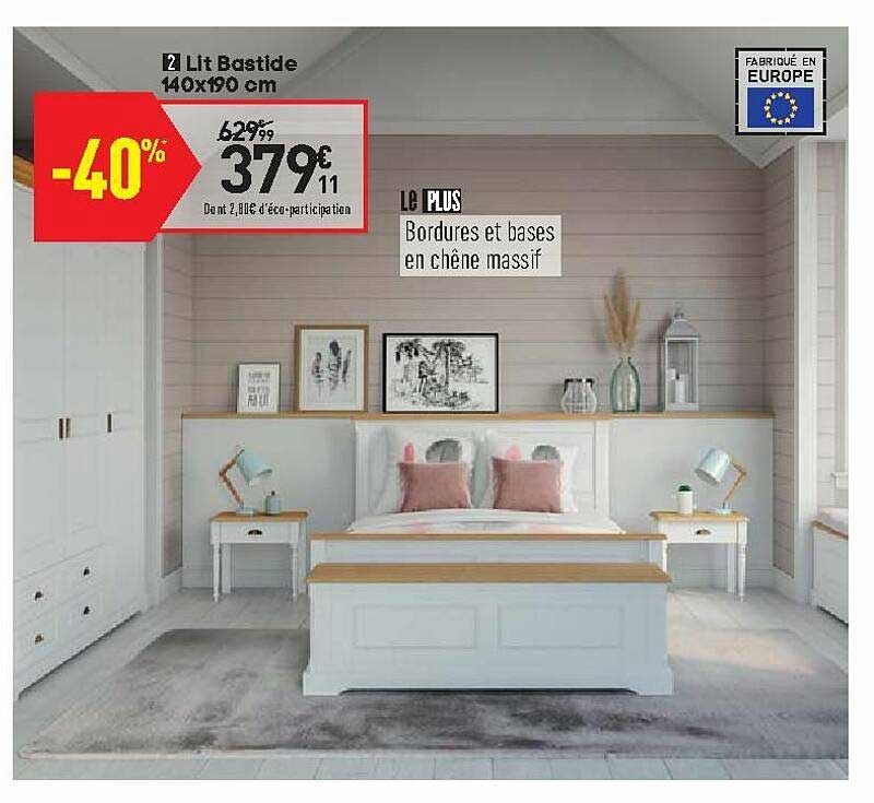 lit bastide 140x190 cm