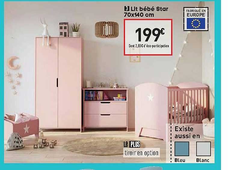 lit bébé star 70x140 cm