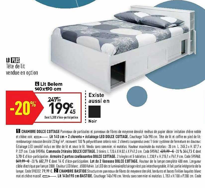 lit belem 140x190 cm