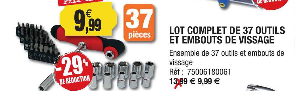 lot complet de 37 outils ete embouts de vissage