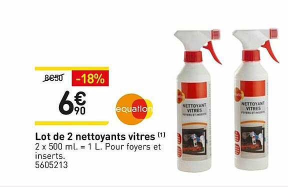 lot de 2 nettoyant vitres equation