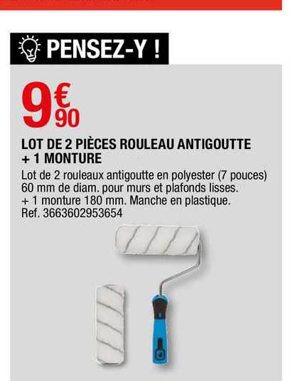lot de 2 pièces rouleau antigoutte + 1 monture