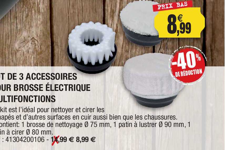 Lot De 3 Accessoires Pour Brosse électrique Multifonctions -40% De Réduction