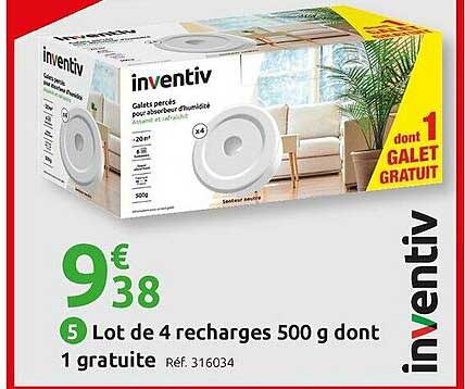 lot de 4 recharges 500 g dont 1 gratuite