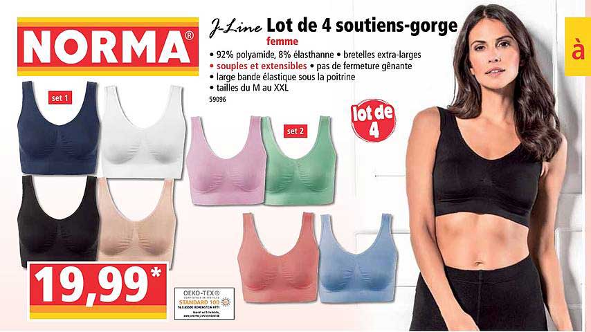 lot de 4 soutien-gorge j-line