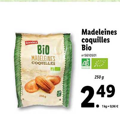 Madeleines Coquilles Bio Sondey