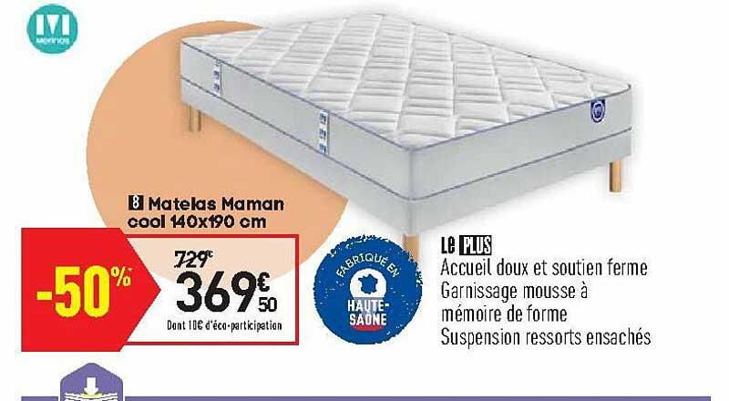 matelas maman cool 140x190 cm