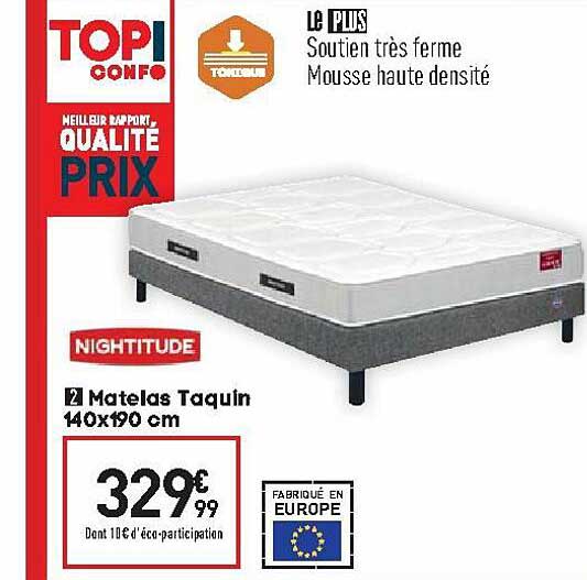 matelas taquin 140x190 cm nightitude
