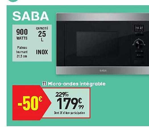 micro-ondes intégrale saba