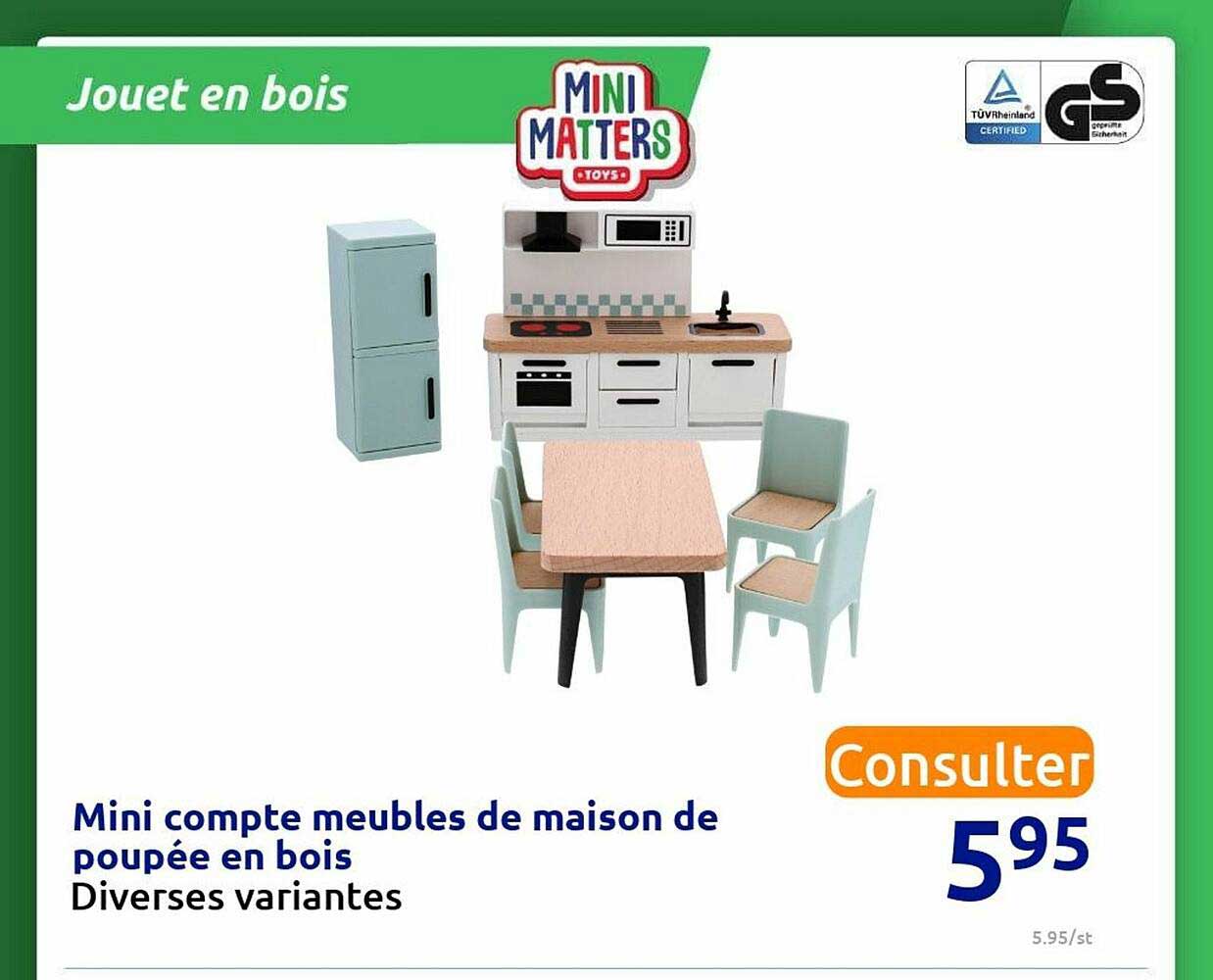 mini compte meubles de maison de poupée en bois