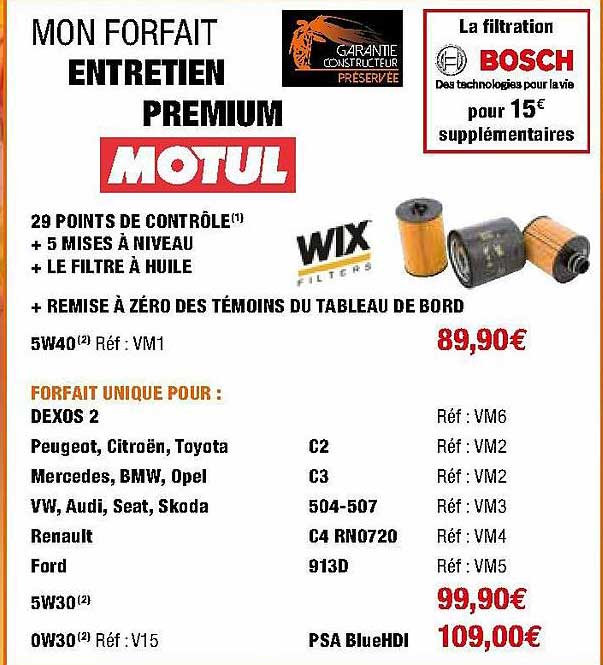 mon forfait entretien premium motul