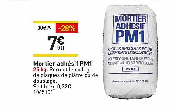 Mortier Adhésif Pm1 25kg