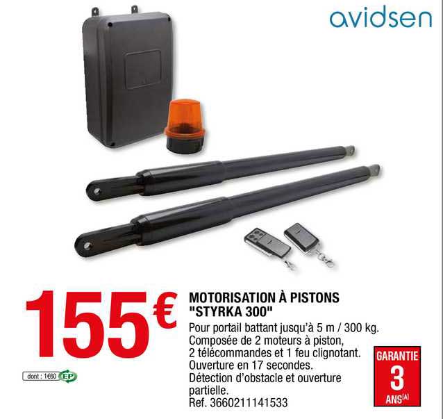 motorisation à pistons "styrka 300" avidsen