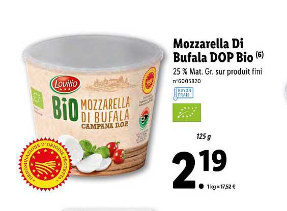 Mozzarella Di Bufala Dop Bio Lovilio