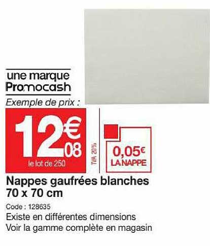 Nappes Gaufrées Blanches