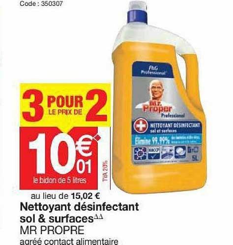 nettoyant désinfectant sol & surfaces mr propre