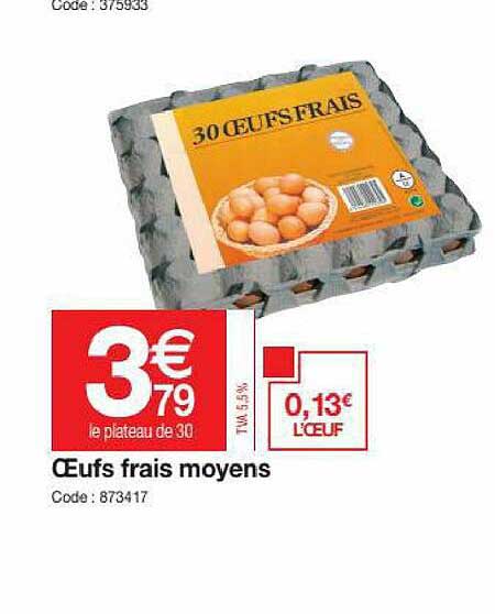 oeufs frais moyens