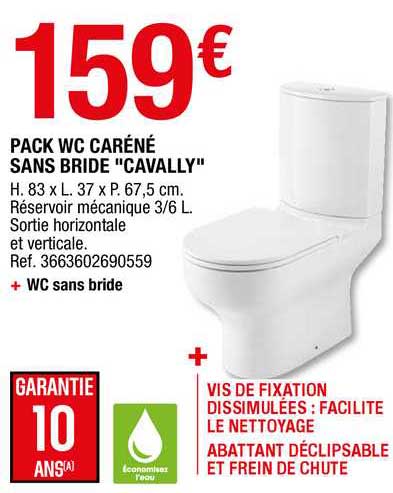 pack wc caréné sans bride "cavally"