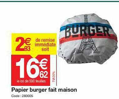 papier burger fait maison