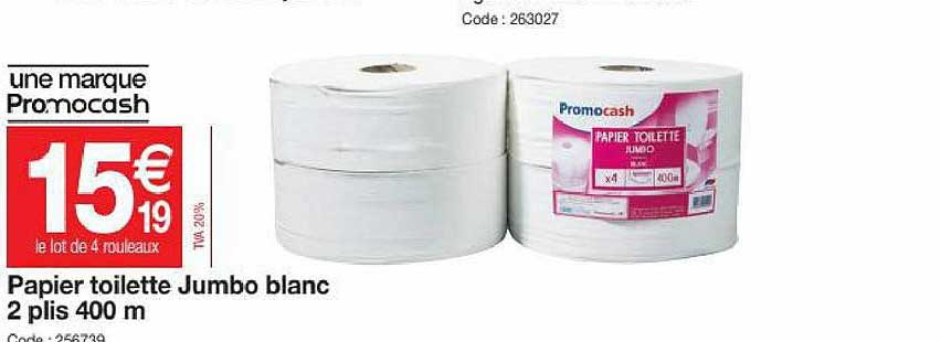 papier toilette jumbo blanc 2 plis 400 m