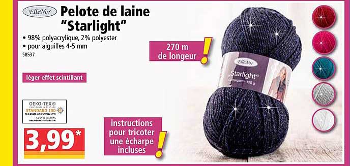 pelote de laine "starlight" elleNor