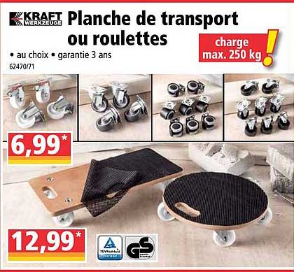 planche de transport ou roulettes kraft werkzeuge
