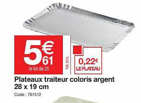 plateaux traiteur coloris argent