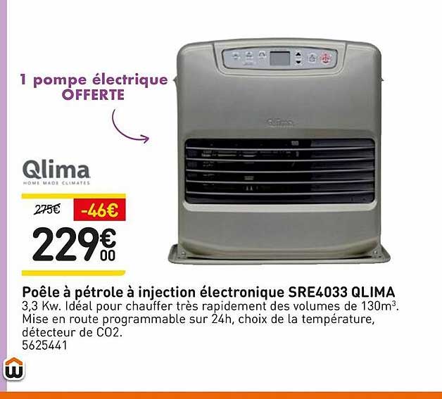 poêle à pétrole à injection électronique sre4033 qlima