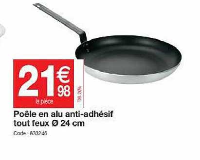 poêle en alu anti-adhésif tout feux ø24 cm