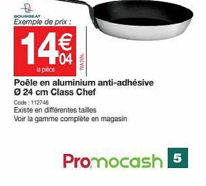 poêle en aluminium anti-adhésive ø24 cm class chef