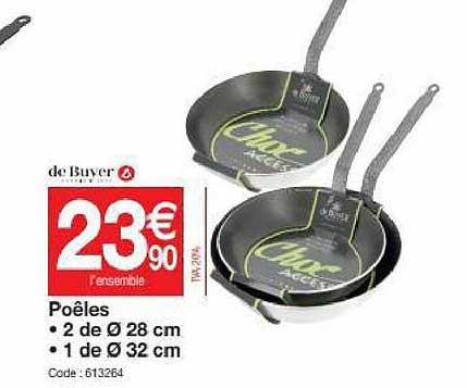 Poêles 2 De ø28 Cm, 1 De ø35 Cm