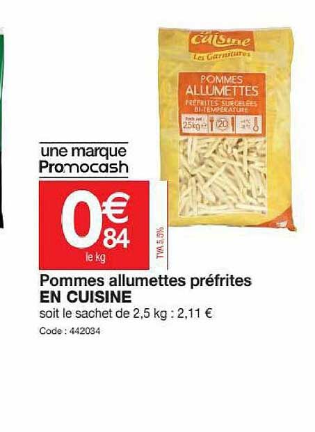 pommes allumettes préfrites en cuisine