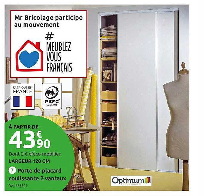 porte de placard coulissante 2 vantaux